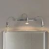 Applique da bagni per specchio 3 bracci flessibili metallo cromato