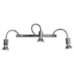 Applique da bagni per specchio 3 bracci flessibili metallo cromato