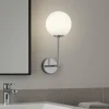 Applique da bagni sfera vetro bianco cromato
