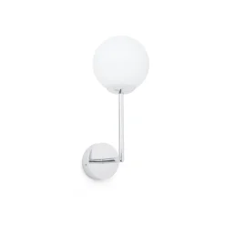 Applique da bagni sfera vetro bianco cromato