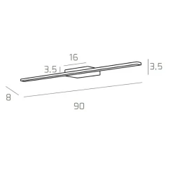 Applique da bagno bianco 14w 3000k line toplight