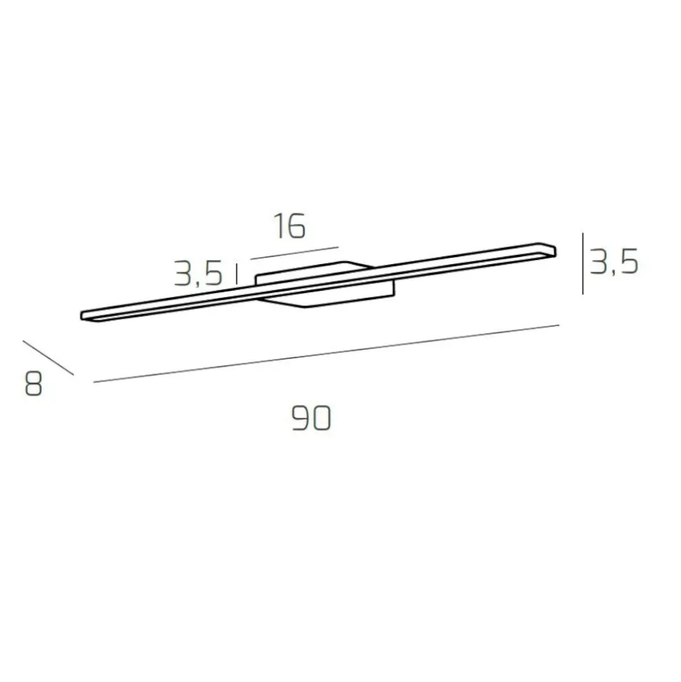 Applique da bagno bianco 14w 3000k line toplight