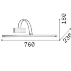 Applique da bagno brunito bow ap d76 ideal lux led 8w 3000k