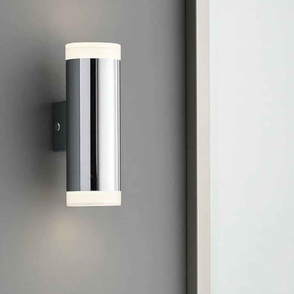 Applique da bagno cilindro cromo led 8w 3000k ip44