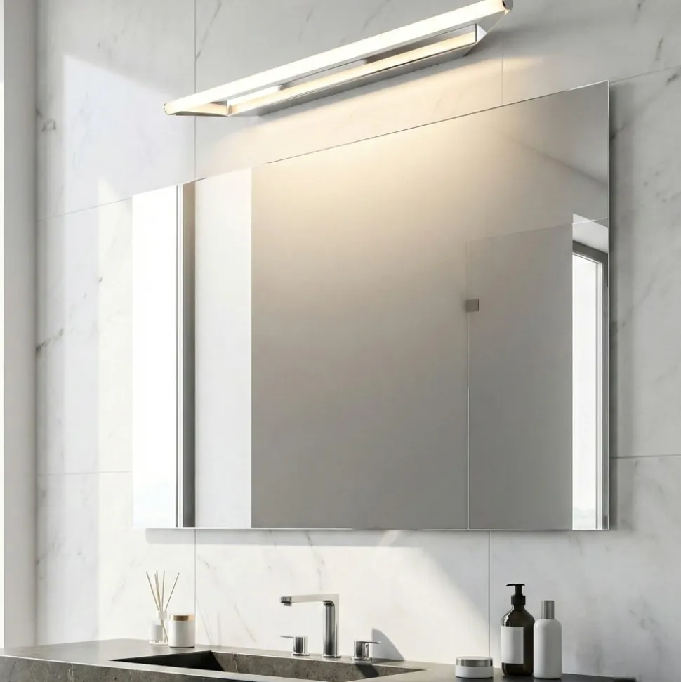 Applique da bagno 43cm circular linea light cromo led 8w 3000k fp