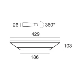 Applique da bagno 43cm circular linea light cromo led 8w 3000k fp