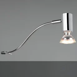 Applique da bagno design curvo cromo luce orientabile