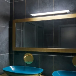 Applique da bagno led 28w 3000k alluminio anodizzato linea light skinny