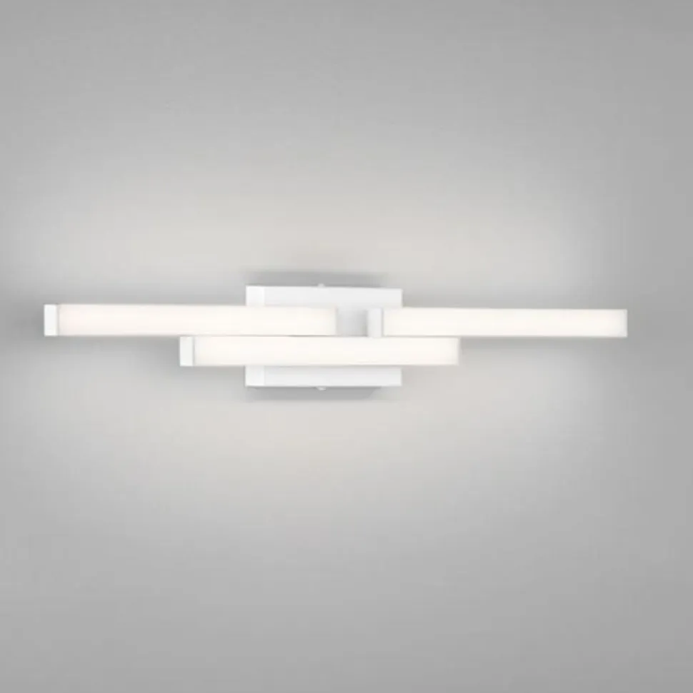 Applique da bagno led 14w 4000k bianca geometrica ip44