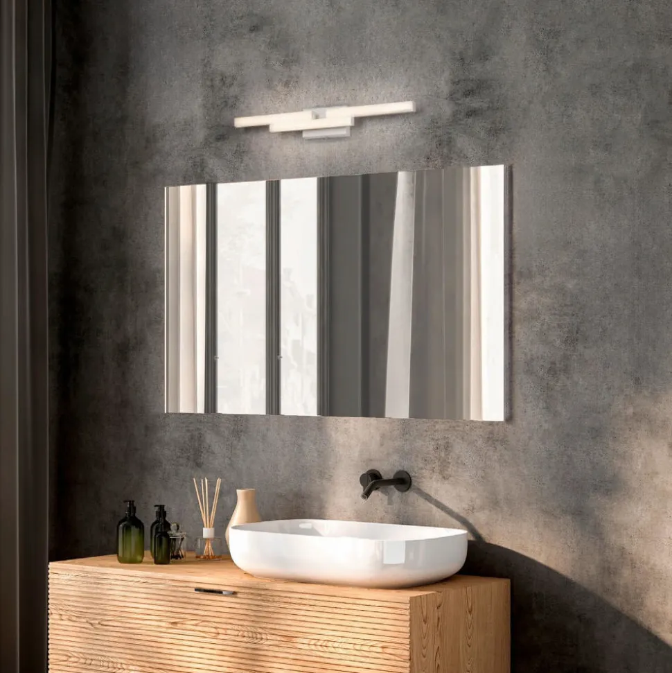 Applique da bagno led 14w 4000k bianca geometrica ip44