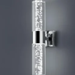 Applique da bagno led 6w 3000k moderna vetro e cromo