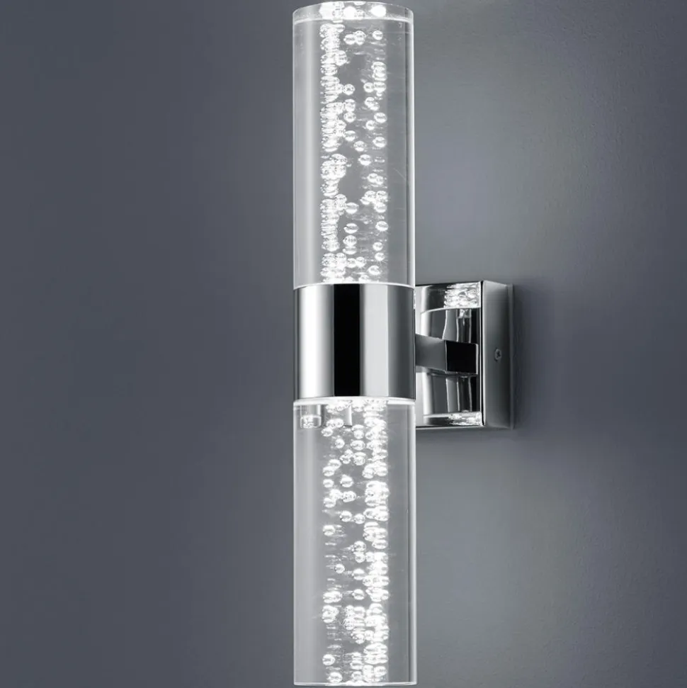 Applique da bagno led 6w 3000k moderna vetro e cromo