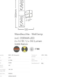 Applique da bagno led 6w 3000k moderna vetro e cromo