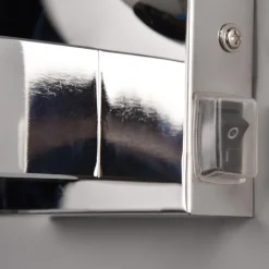 Applique da bagno metallo cromo sfera vetro bianco ip44