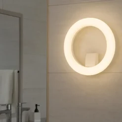 Applique da bagno moderna bianca rotonda led 20w 3000k ip65