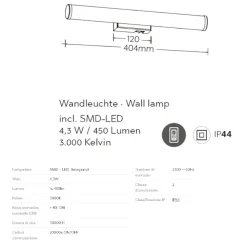 Applique da bagno moderno led 4w 3000k cromo