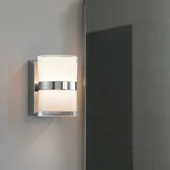 Applique da bagno moderno led 10w 3000k cromo