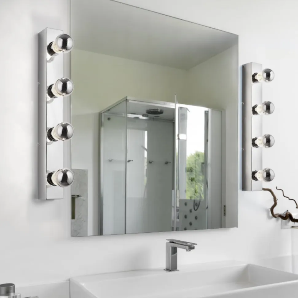 Applique da bagno moderno 4 luci cromo