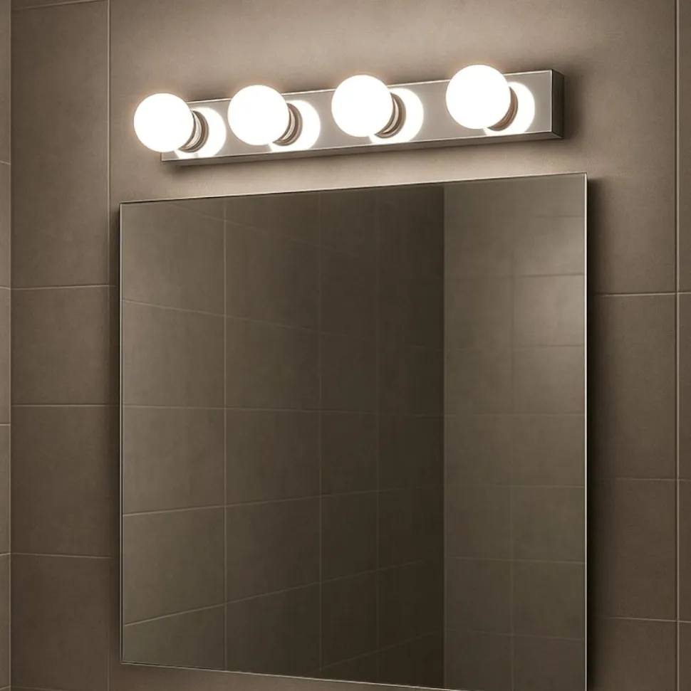 Applique da bagno moderno 4 luci cromo