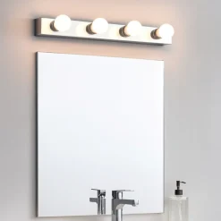 Applique da bagno moderno 4 luci cromo