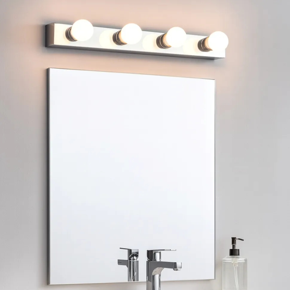 Applique da bagno moderno 4 luci cromo