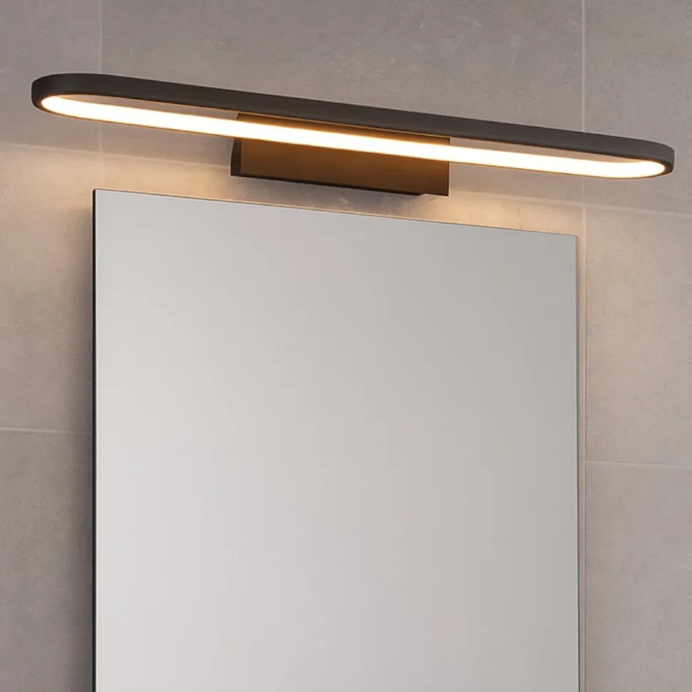 Applique da bagno moderno nera led 22w 3000k