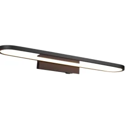 Applique da bagno moderno nera led 22w 3000k