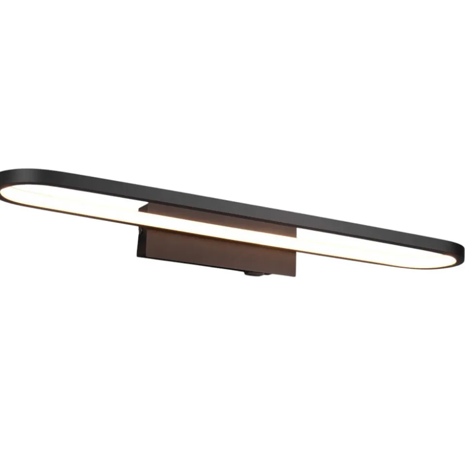 Applique da bagno moderno nera led 22w 3000k