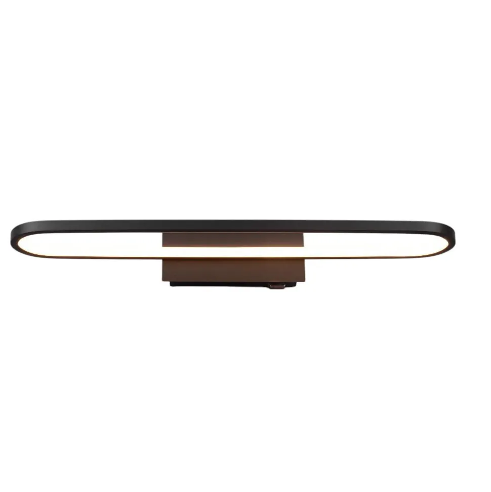 Applique da bagno moderno nera led 22w 3000k