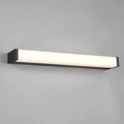 Applique da bagno moderno rettangolare nera led 6,5w 3000k