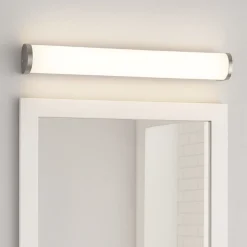 Applique da bagno vetro bianco dettagli nickel ip44