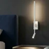 Applique da comodino bianco con luce da lettura led 9w 3000k