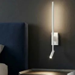 Applique da comodino bianco con luce da lettura led 9w 3000k