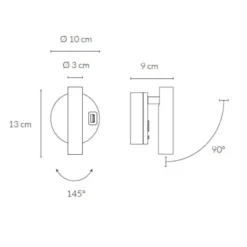 Applique da comodino bianco led 2w 3000 4000k vivida betu