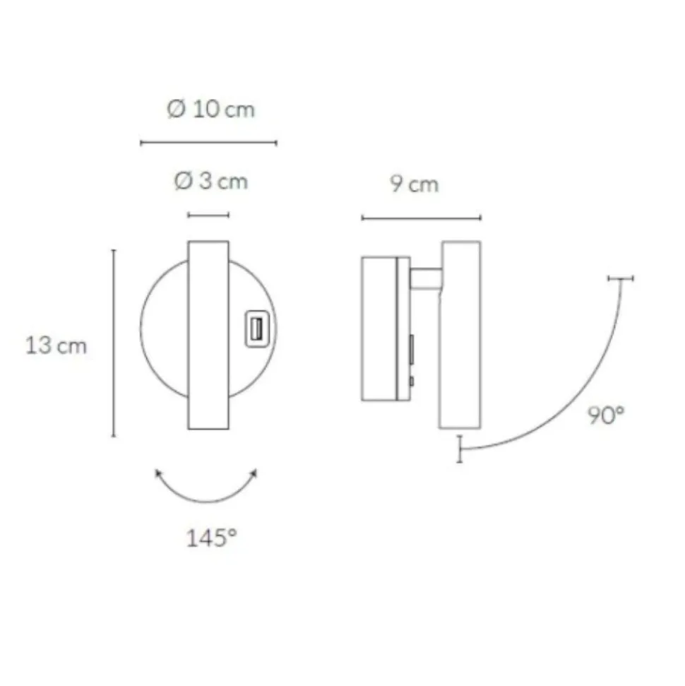 Applique da comodino bianco led 2w 3000 4000k vivida betu