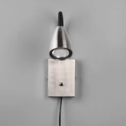 Applique da comodino camera da letto nichel opaco luce orientabile