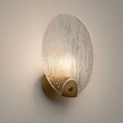 Applique da comodino conchiglia in vetro per camera da letto