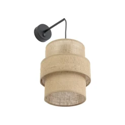 Applique da comodino con interruttore paralume in iuta per camera da letto