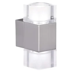 Applique da comodino con interruttore grigio cubi vetro led fp