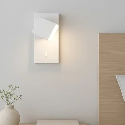 Applique da comodino design moderno bianca led 3000k orientabile
