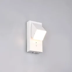 Applique da comodino design moderno bianca led 3000k orientabile