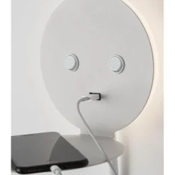 Applique da comodino led 3000k orientabile presa usb bianco