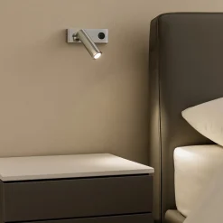 Applique da comodino luce orientabile 3000k cromo