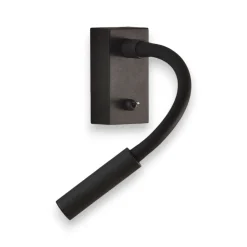 Applique da comodino nera per camera da letto led 3w 3000k orientabile