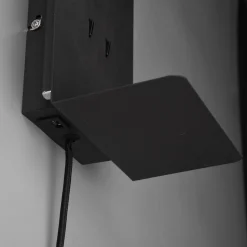Applique da comodino nero con mensola interruttore cavo spina