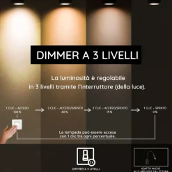 Applique da comodino nero orientabile led dimmerabile con usb