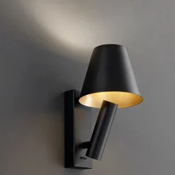 Applique da comodino nero oro per camera da letto reverse perenz