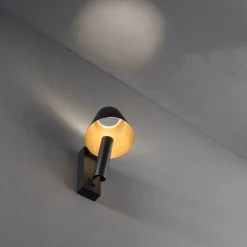 Applique da comodino nero oro per camera da letto reverse perenz