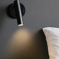 Applique da comodino orientabile nera led 2w 3000k 4000k vivida betu