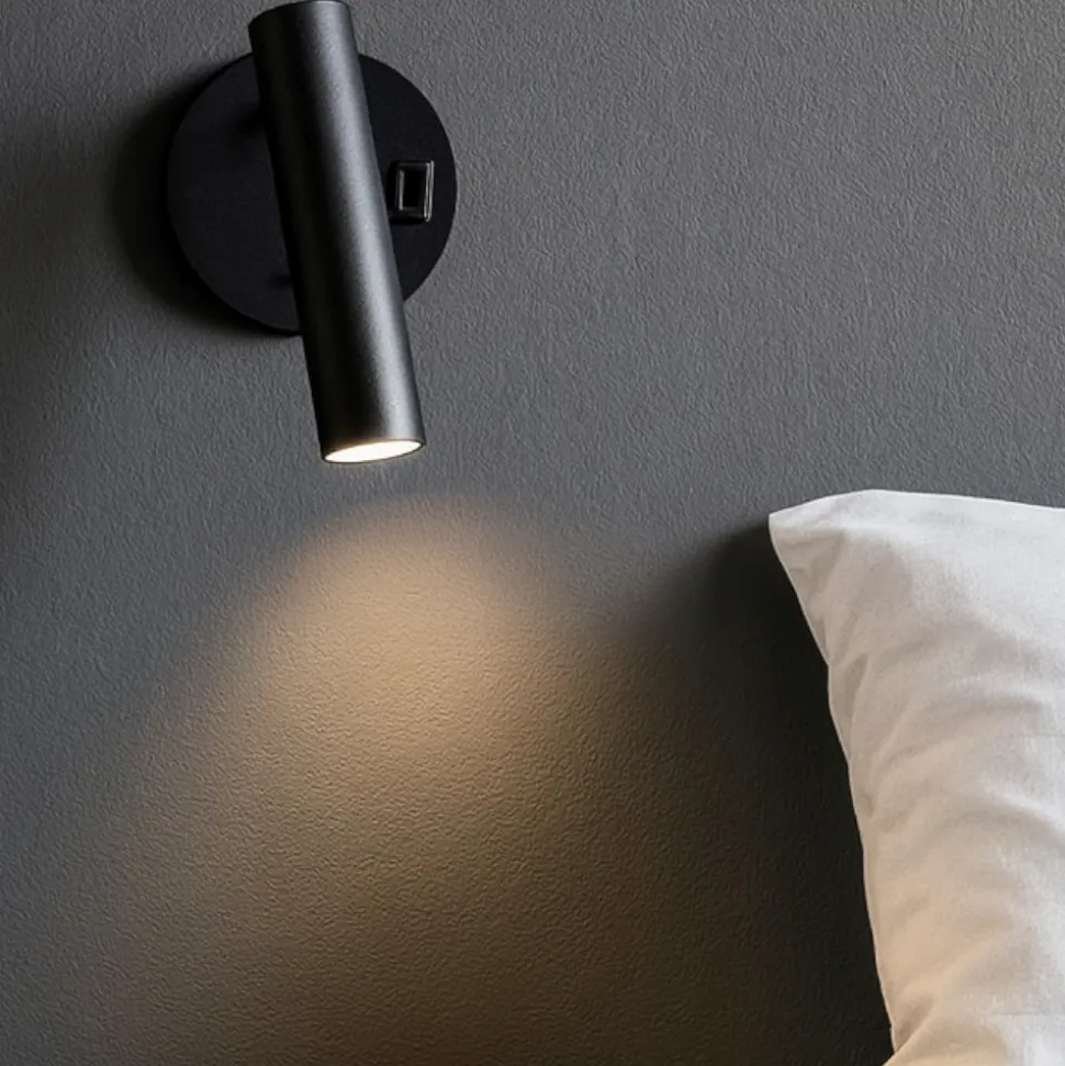 Applique da comodino orientabile nera led 2w 3000k 4000k vivida betu